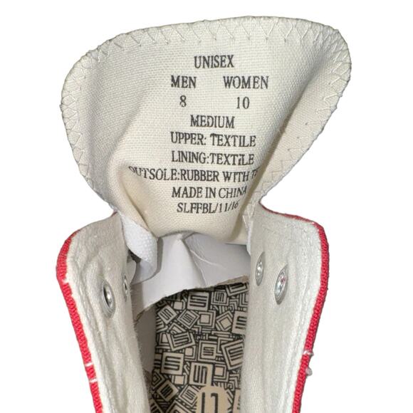 Alabama Crimson Tide High Top Sneakers Red White Canvas Unisex Men’s 8 Womens 10 - Picture 7 of 8